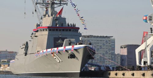 North Korea heralds naval revolution with launch of impressive new destroyer
